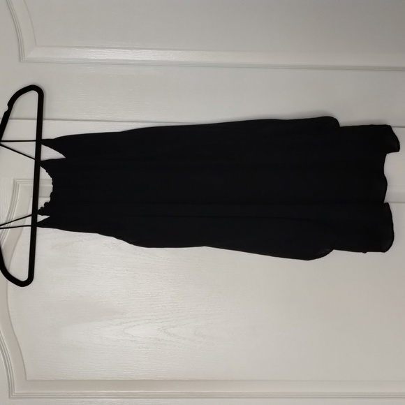 Parker silk black dress lightweight LBD size small sheer with lining - Picture 4 of 10